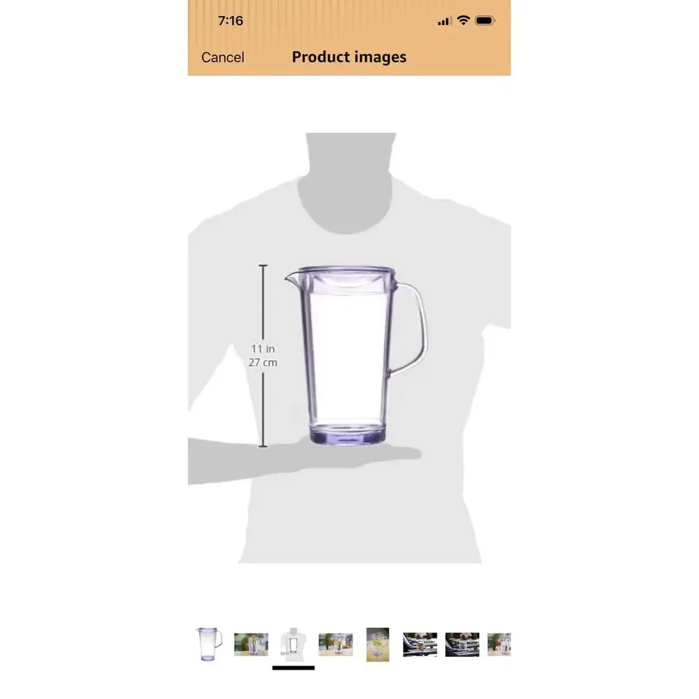 Service Ideas Clear Cold Beverage Pitcher 1.9L 64oz BPA‑Free Plastic w/ Lid